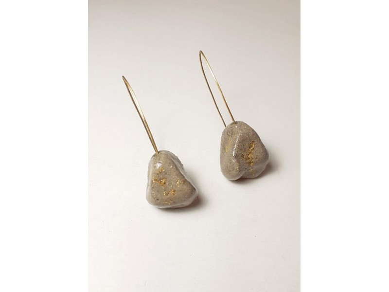 Pebble long earrings /Without Norms