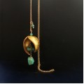 Kelifos (Shell) Pendant With Turquoise or Pearls 
