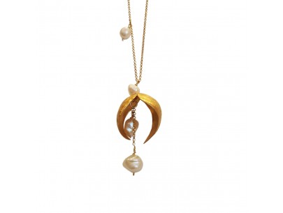 Kelifos (Shell) Pendant With Turquoise or Pearls  AthenArt Jewelry by Athena Papa
