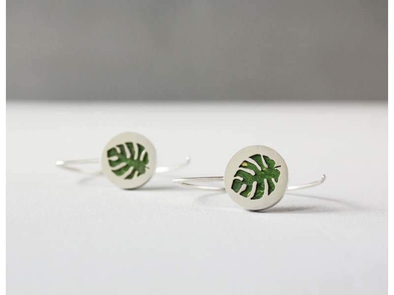 Monstera earrings